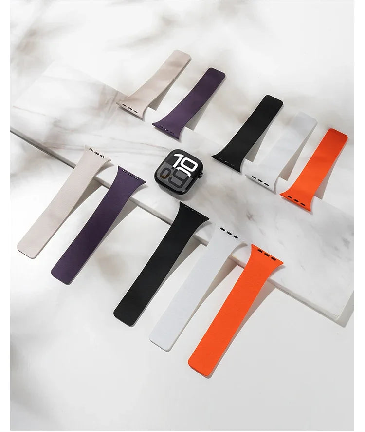 Magnetic Strap For Apple Watch Bands Ultra 2 49mm 44mm 45mm 46mm 42mm 40mm Belt Silicone Bracelet iWatch Series 10 8 7 6 5 9 SE