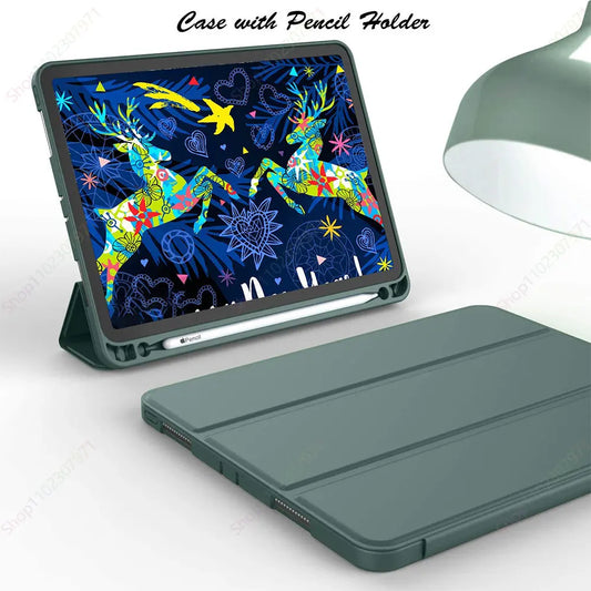 Magnetic iPad Case with Pencil Holder – Smart Tri-Fold Protective Cover