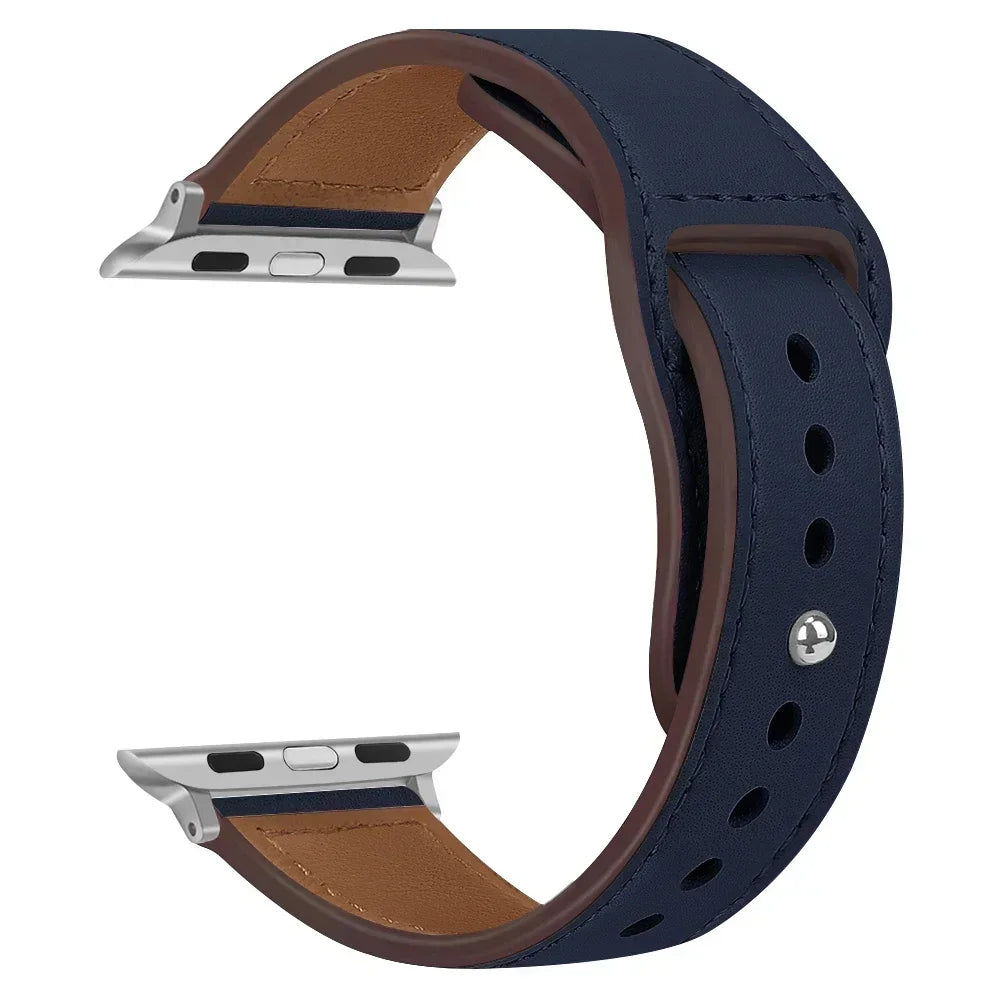 Genuine Leather Apple Watch Band – Premium Strap for Series 3–9, Ultra & SE