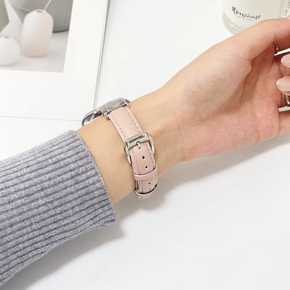 Diamond Leather Strap For Apple Watch