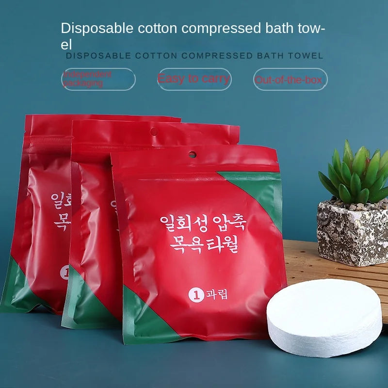Disposable Compressed Cotton Bath Towel for Travel & Hotel – Large Size 70×140cm