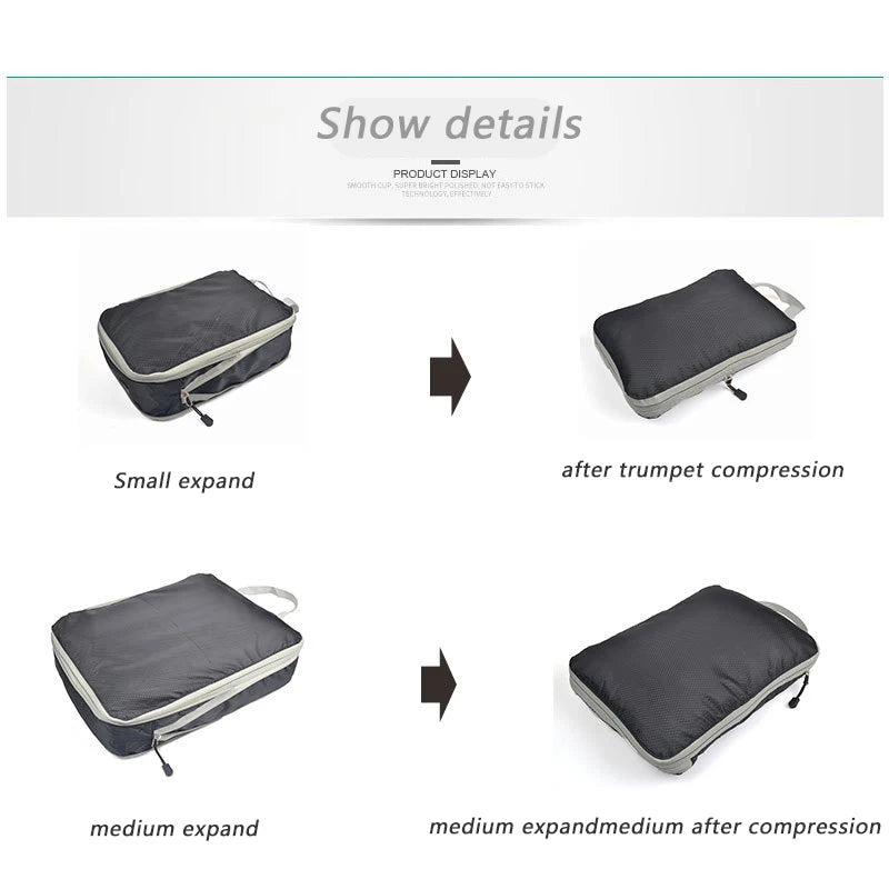 Travel Packing Cubes Set – Lightweight Compressible Luggage Organizers (3pcs)