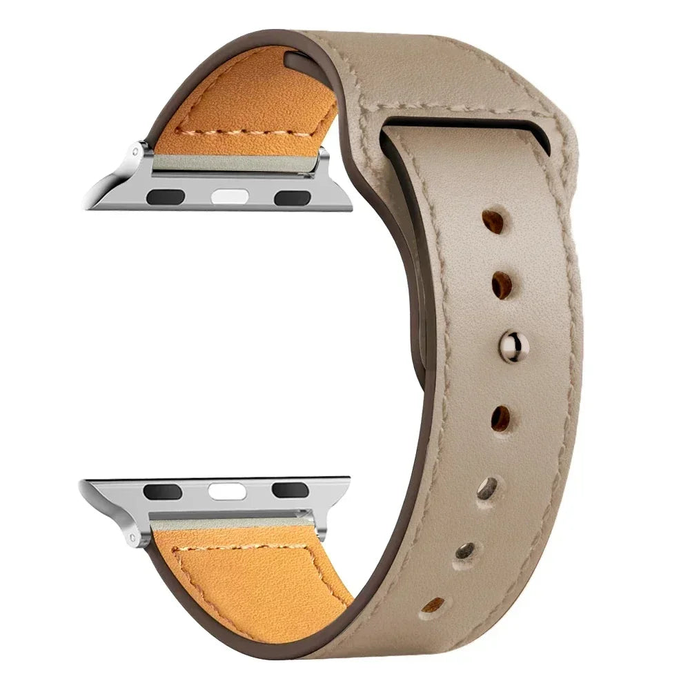 Leather strap For Apple watch band Ultra 2 49mm 44mm 40mm 38mm/42mm sport loop bracelet iWatch series 9 8 7 3 4 5 6 se 41mm/45mm