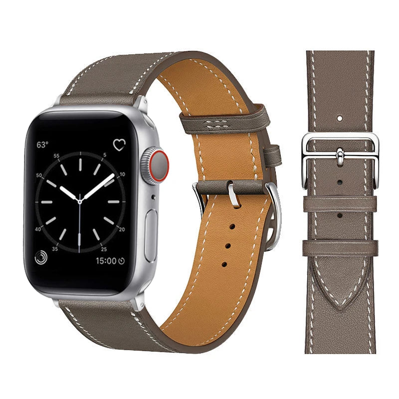 Leather Strap For Apple Watch Band 49mm 44mm 40mm 41mm 38mm 42 Single Tour Bracelet Correa iWatch Ultra Serie 3 4 6 SE 7 8 45mm