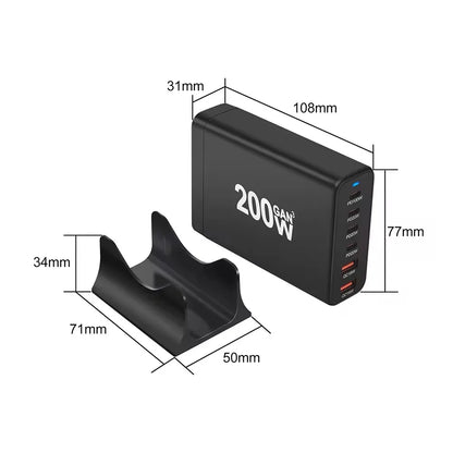 200W GaN 6-Port USB-C Charger – US / EU / UK / AU  Plug