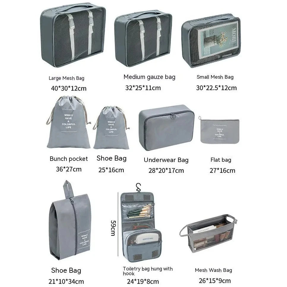 7/8/9/10 Pcs Set Travel Organizer Bags Set – Lightweight Packing Cubes for Suitcase & Luggage