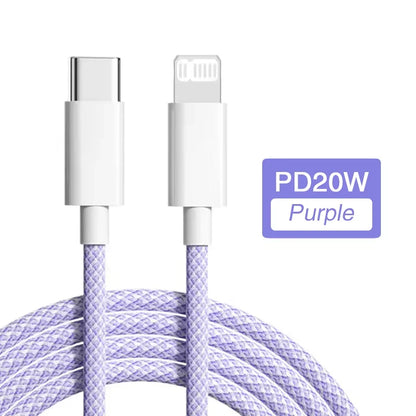 USB Type-C Fast Charging Cable for iPhone – PD 20W Durable Charger