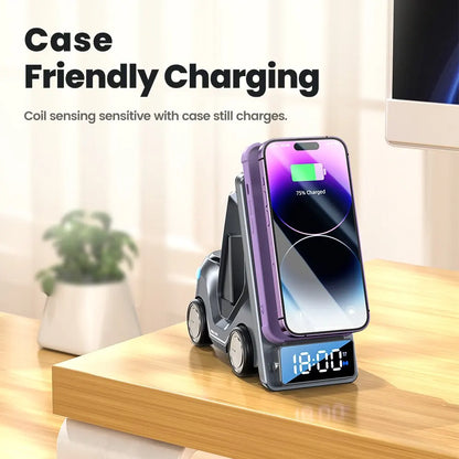 5 in 1 Wireless Charger Phone Stand For iPhone 15 14 13 15W Fast Charging Magnetic Dock Station For Apple Watch Earphones