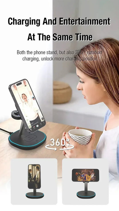 Magnetic 3 in 1 Wireless Charger Stand