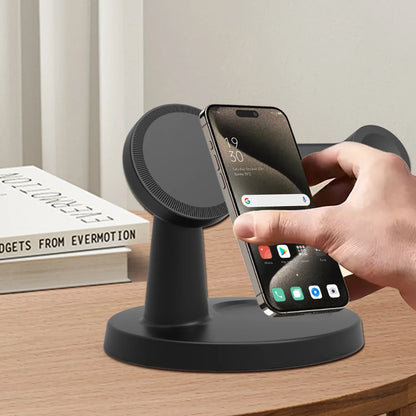 3-in-1 Magnetic Wireless Charging– Fast Charger Stand for iPhone, Apple Watch & AirPods
