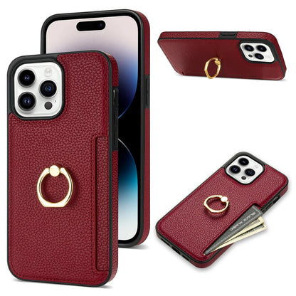 Card Solt Litchi Leather Wallet Case For iPhone