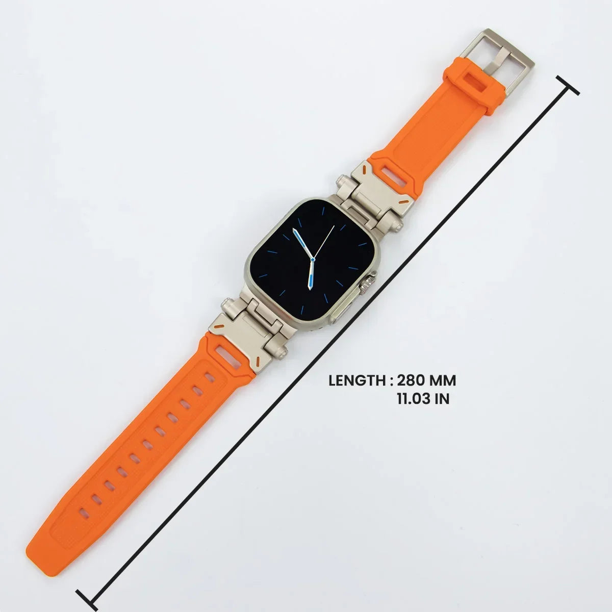Metal & Silicone Apple Watch Strap – Rugged Sport Design for Ultra & Series