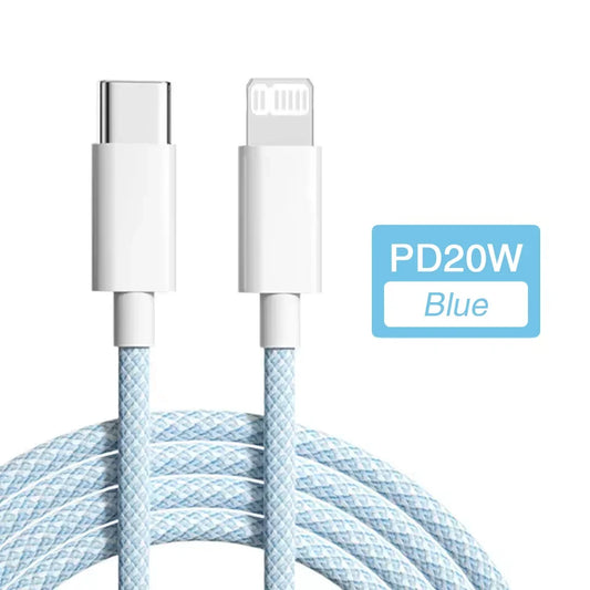 USB Type-C Fast Charging Cable for iPhone – PD 20W Durable Charger