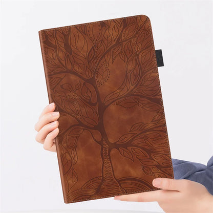 For Samsung Galaxy Tab S10 FE Plus Case 13.1 inch Emboss Tree PU Leather Flip Cover for Coque Galaxy Tab S10 FE Plus Case Funda