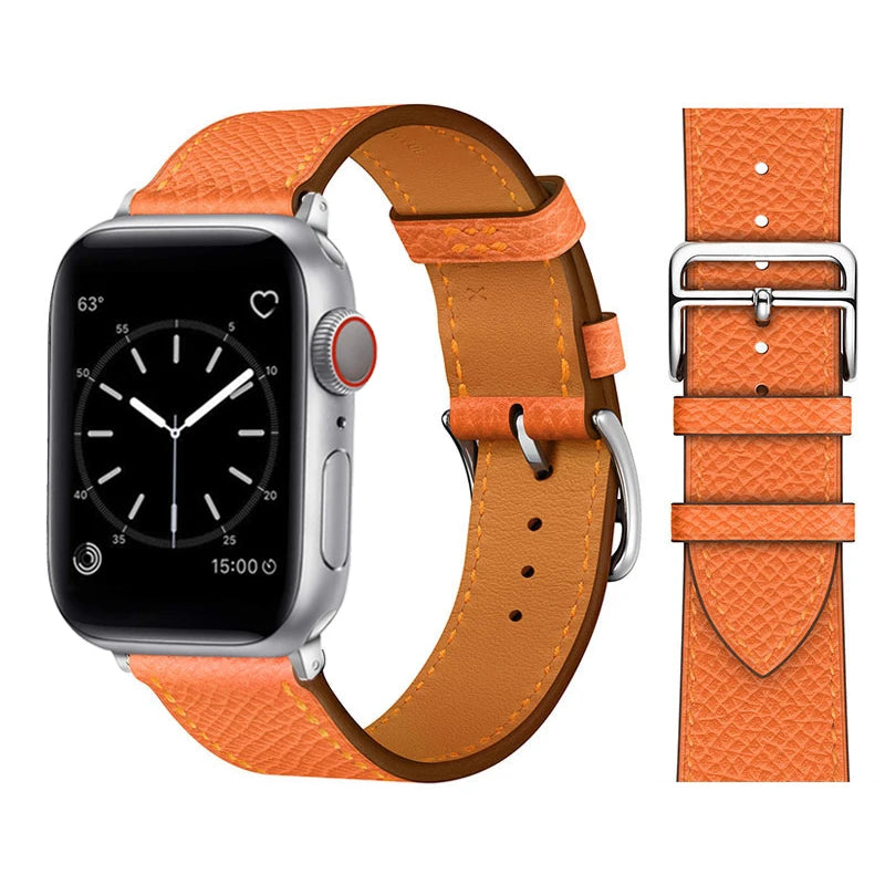 Leather Strap For Apple Watch Band 49mm 44mm 40mm 41mm 38mm 42 Single Tour Bracelet Correa iWatch Ultra Serie 3 4 6 SE 7 8 45mm