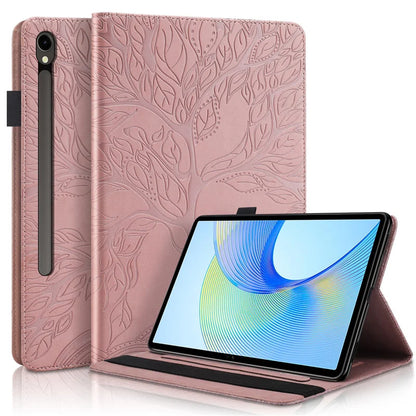For Samsung Galaxy Tab S10 FE Case 10.9 inch SM-X510 SM-X516B 3D Tree Ebossed Wallet Stand Funda For Galaxy Tab S9 FE Case