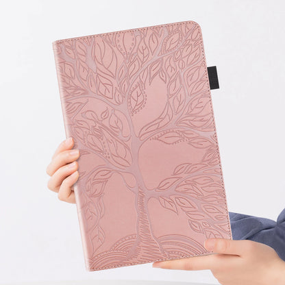 For Samsung Galaxy Tab S10 FE Case 10.9 inch SM-X510 SM-X516B 3D Tree Ebossed Wallet Stand Funda For Galaxy Tab S9 FE Case