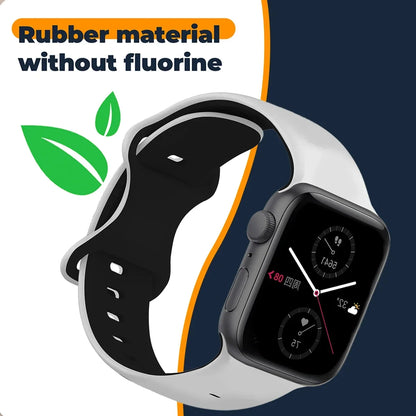 Two-Tone Sports Silicone Strap For Apple Watch