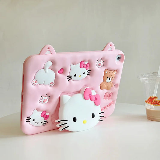 Hello Kitty Cute iPad Case – Soft Silicone Protective Cover with Stand