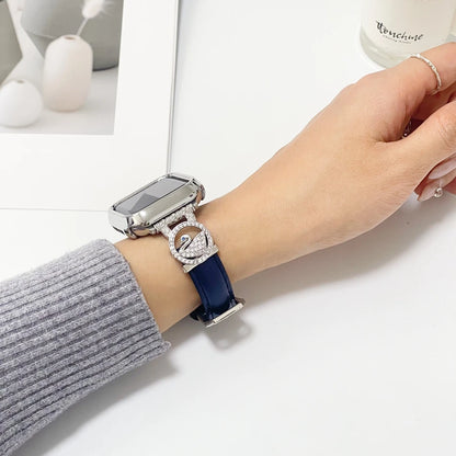 Diamond Leather Strap For Apple Watch