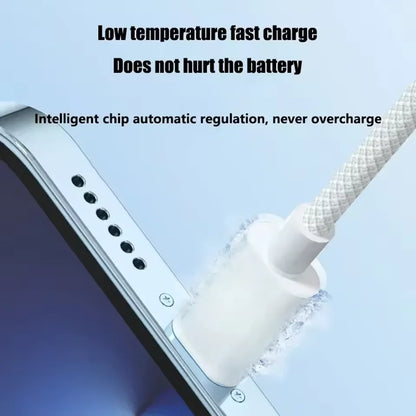USB Type-C Fast Charging Cable for iPhone – PD 20W Durable Charger