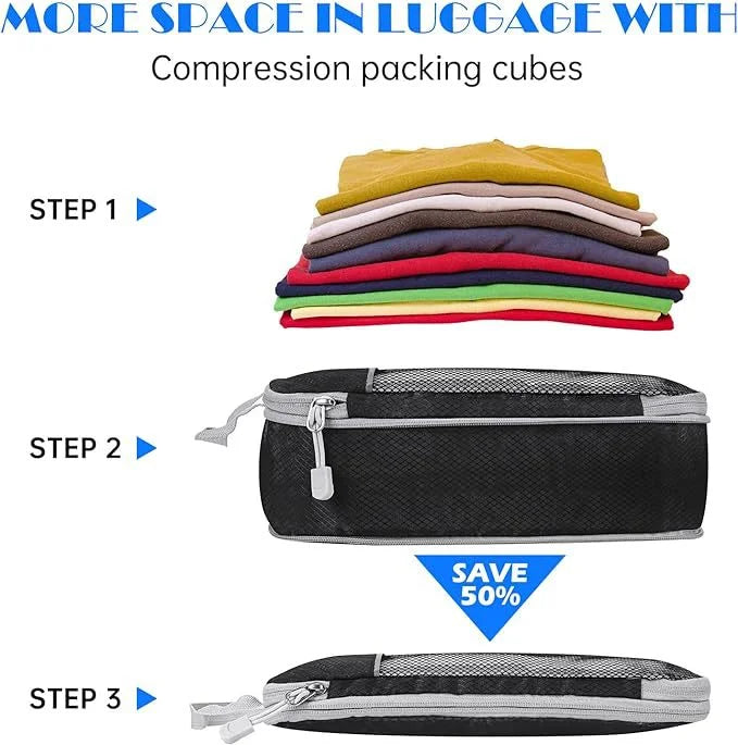 Compressed & Expandable Travel Packing Organizers