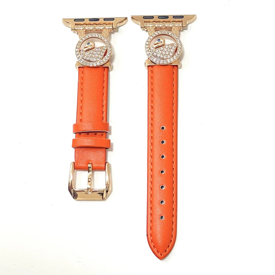 Diamond Leather Strap For Apple Watch