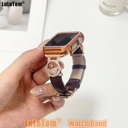 Diamond Leather Strap For Apple Watch