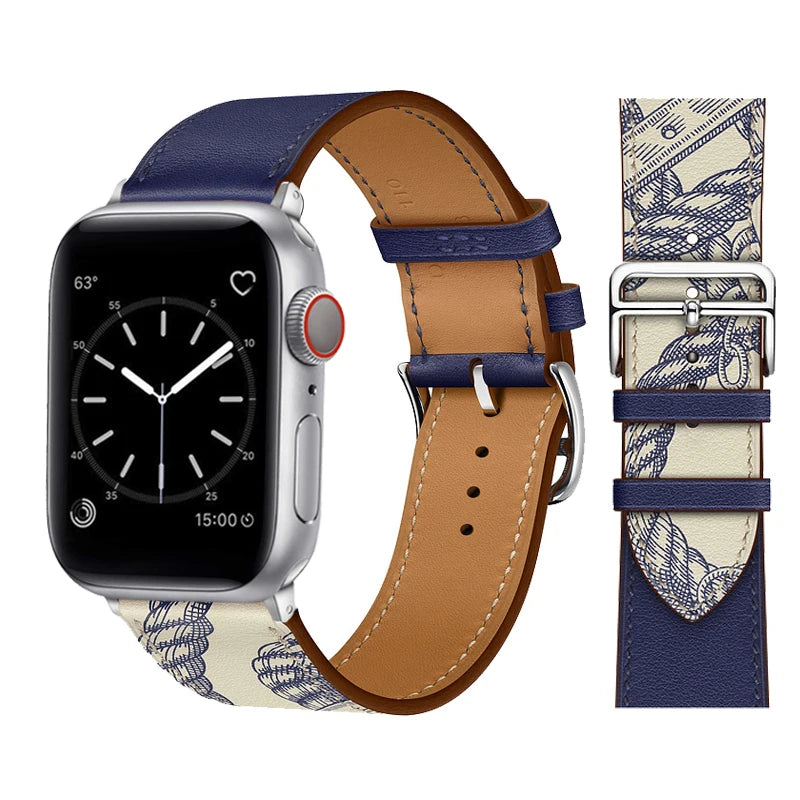 Leather Strap For Apple Watch Band 49mm 44mm 40mm 41mm 38mm 42 Single Tour Bracelet Correa iWatch Ultra Serie 3 4 6 SE 7 8 45mm