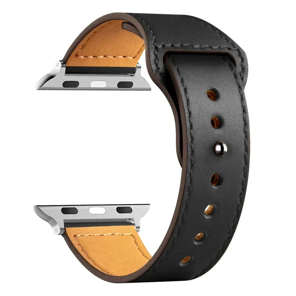 Leather strap For Apple watch band Ultra 2 49mm 44mm 40mm 38mm/42mm sport loop bracelet iWatch series 9 8 7 3 4 5 6 se 41mm/45mm