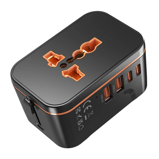 Universal Travel Adapter – Multi-Port Fast Charger for Worldwide Use