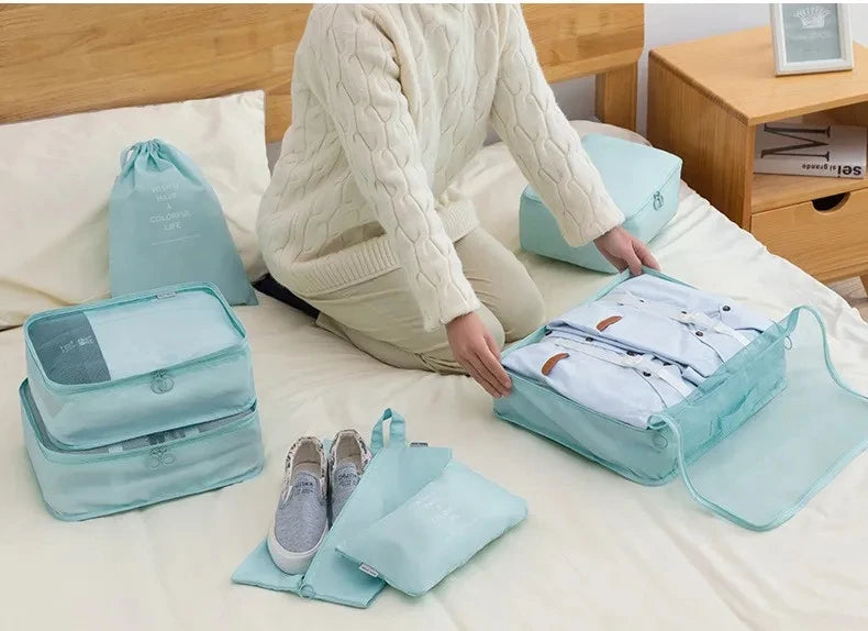 7/8/9/10 Pcs Set Travel Organizer Bags Set – Lightweight Packing Cubes for Suitcase & Luggage