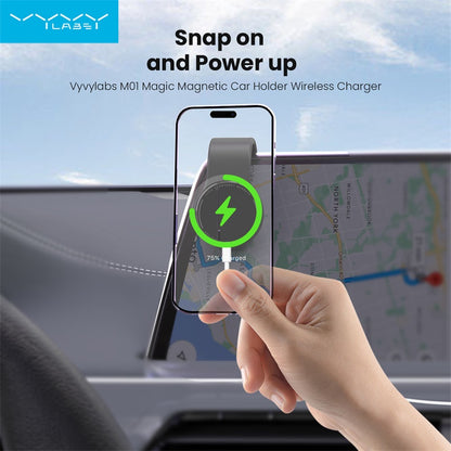 Foldable Magnetic Car Phone Holder with Wireless Charging